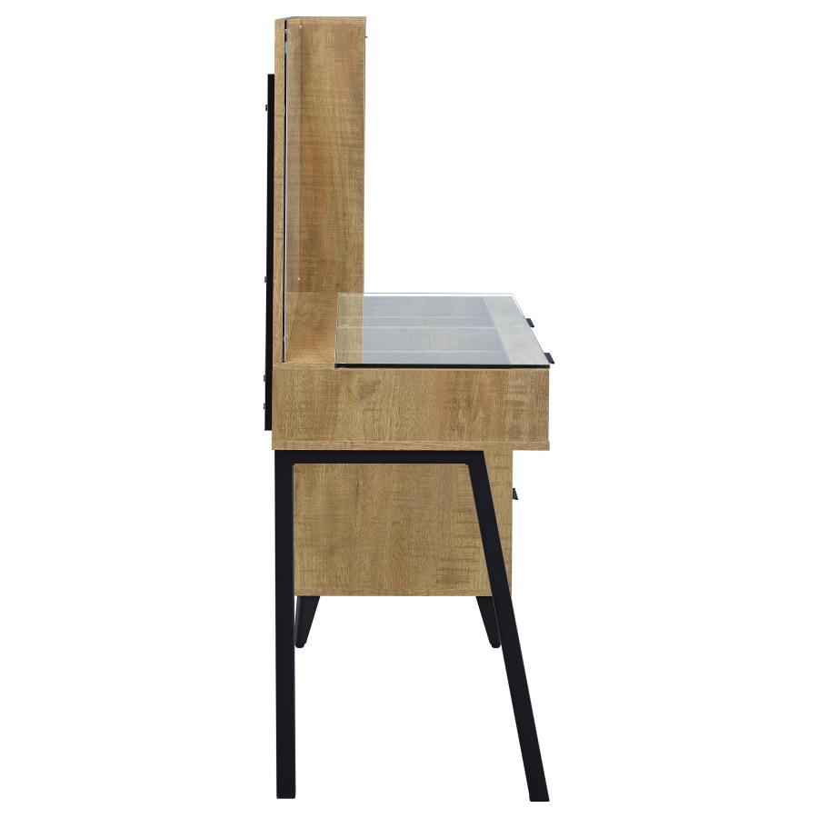 Souza Mango 5-Drawer Makeup Vanity Table With LED Mirror - Ornate Home