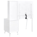 Souza White High Gloss 5-Drawer Makeup Vanity Table With LED Mirror - Ornate Home