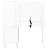 Souza White High Gloss 5-Drawer Makeup Vanity Table With LED Mirror - Ornate Home