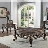 Sovereign Cherry/Antique Gold 3pc Coffee Table Set  / HD-3905 - Ornate Home