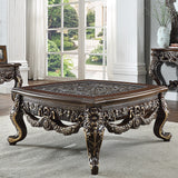 Sovereign Cherry/Antique Gold 3pc Coffee Table Set  / HD-3905 - Ornate Home