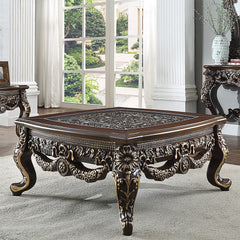 Sovereign Cherry/Antique Gold 3pc Coffee Table Set  / HD-CT3905C - Ornate Home
