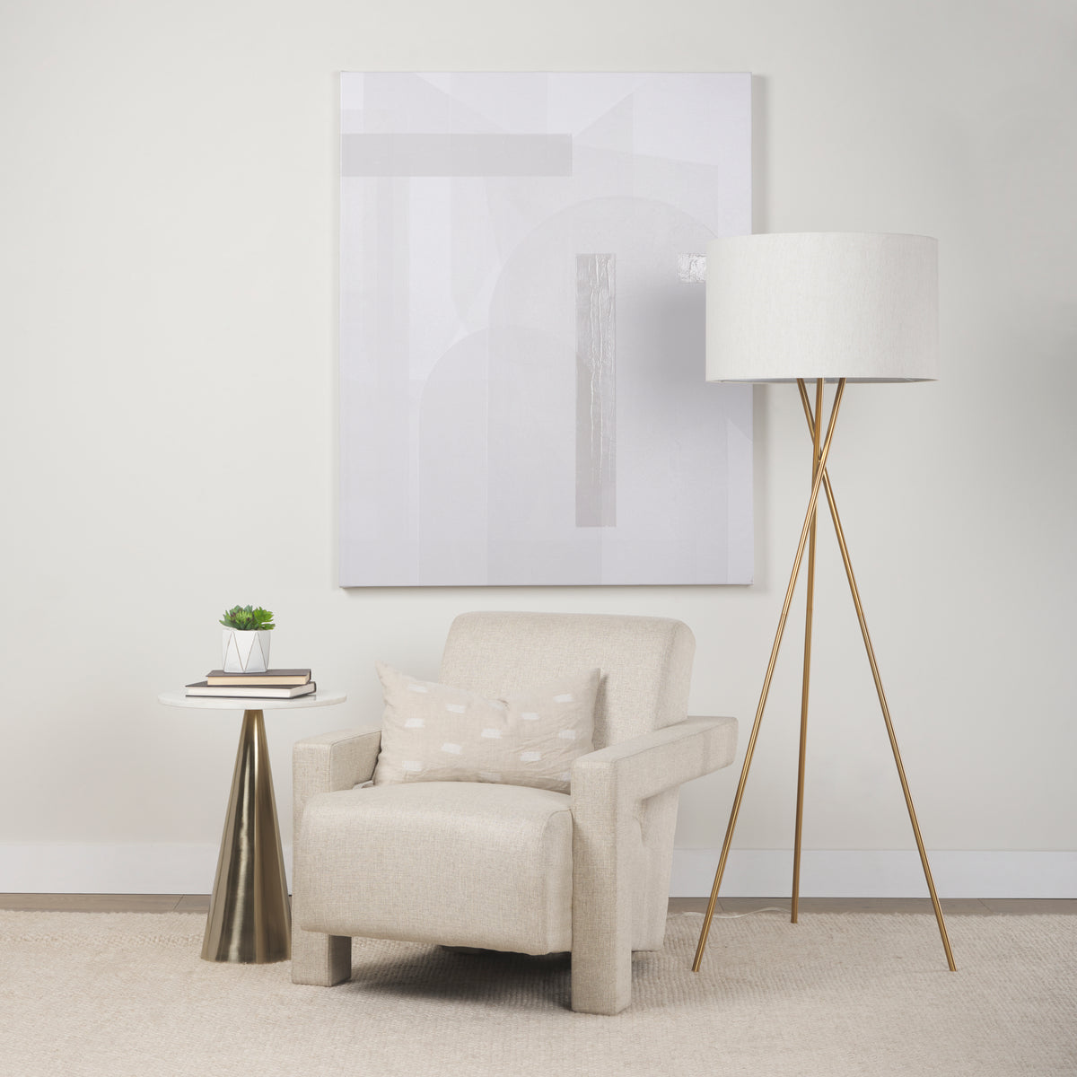 Sovereign Cream Oatmeal Fully Upholstered Accent Chair