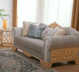 Sovereign Gray/Gold 3-Pc Living Room Set/ HD-3PC9041 - Ornate Home