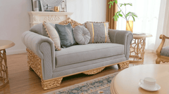 Sovereign Gray/Gold 3-Pc Living Room Set/ HD-3PC9041 - Ornate Home