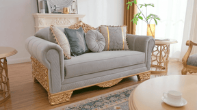 Sovereign Gray/Gold Sofa / HD-S9041 - Ornate Home