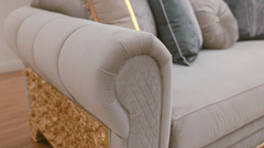 Sovereign Gray/Gold Loveseat / HD-L9041 - Ornate Home