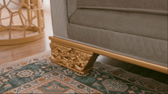 Sovereign Gray/Gold Loveseat / HD-L9041 - Ornate Home