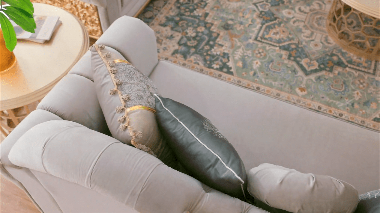 Sovereign Gray/Gold Sofa / HD-S9041 - Ornate Home