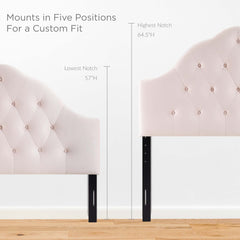 Sovereign Pink Diamond Tufted Performance Velvet Full Headboard - Ornate Home
