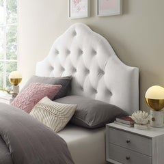 Sovereign White Diamond Tufted Performance Velvet Queen Headboard - Ornate Home