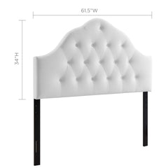 Sovereign White Diamond Tufted Performance Velvet Queen Headboard - Ornate Home