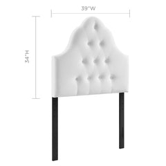 Sovereign White Diamond Tufted Performance Velvet Twin Headboard - Ornate Home