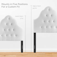 Sovereign White Diamond Tufted Performance Velvet Twin Headboard - Ornate Home