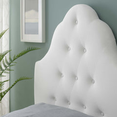 Sovereign White Diamond Tufted Performance Velvet Twin Headboard - Ornate Home