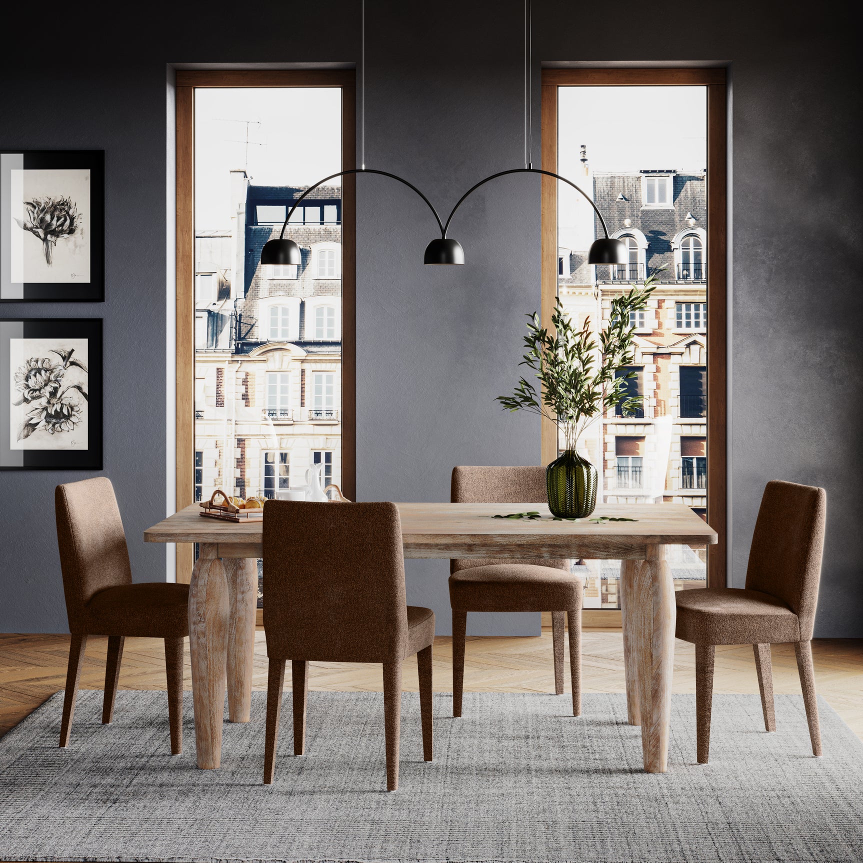 Spader Washed Dining Table - Ornate Home