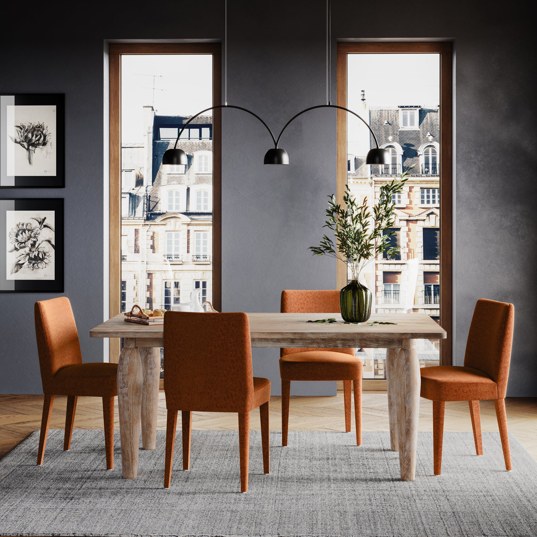 Spader Washed Dining Table - Ornate Home