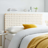 Sparta Natural/Beige Weave Vegan Leather Full Headboard - 1x55.5" - Ornate Home