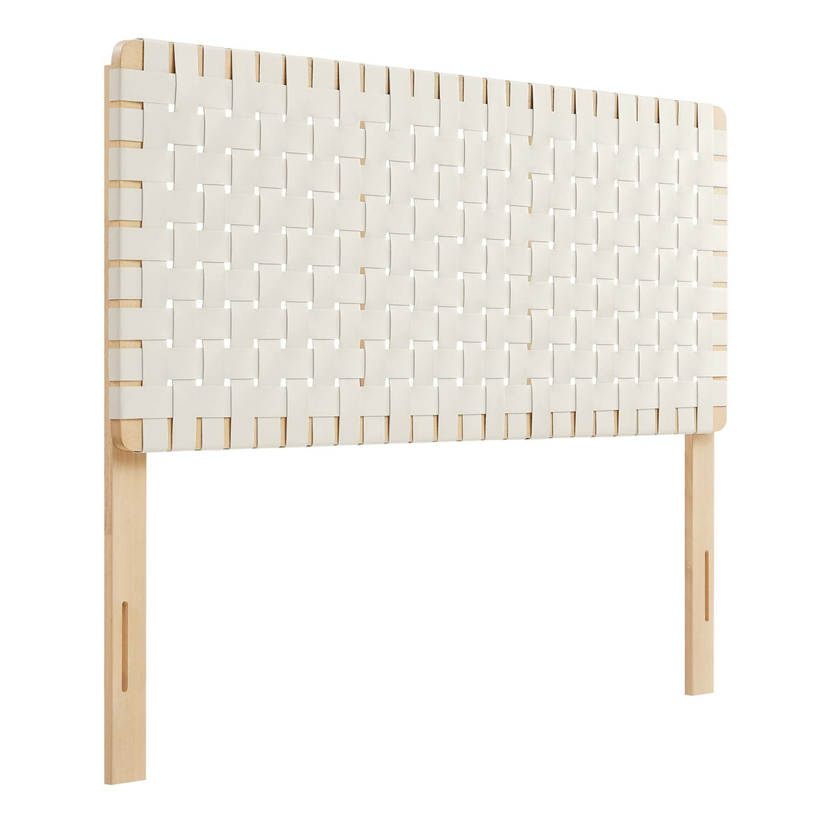 Sparta Natural/Beige Weave Vegan Leather Full Headboard - 1x55.5" - Ornate Home