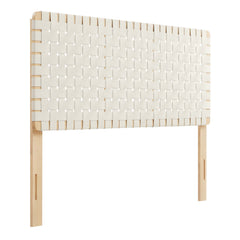 Sparta Natural/Beige Weave Vegan Leather Full Headboard - 1x55.5" - Ornate Home