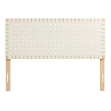 Sparta Natural/Beige Weave Vegan Leather Full Headboard - 1x55.5" - Ornate Home