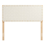 Sparta Natural/Beige Weave Vegan Leather Full Headboard - 1x55.5" - Ornate Home