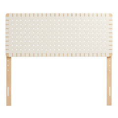 Sparta Natural/Beige Weave Vegan Leather Full Headboard - 1x55.5" - Ornate Home