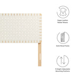 Sparta Natural/Beige Weave Vegan Leather Full Headboard - 1x55.5" - Ornate Home