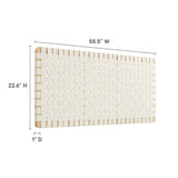 Sparta Natural/Beige Weave Vegan Leather Full Headboard - 1x55.5x22.6" - Ornate Home