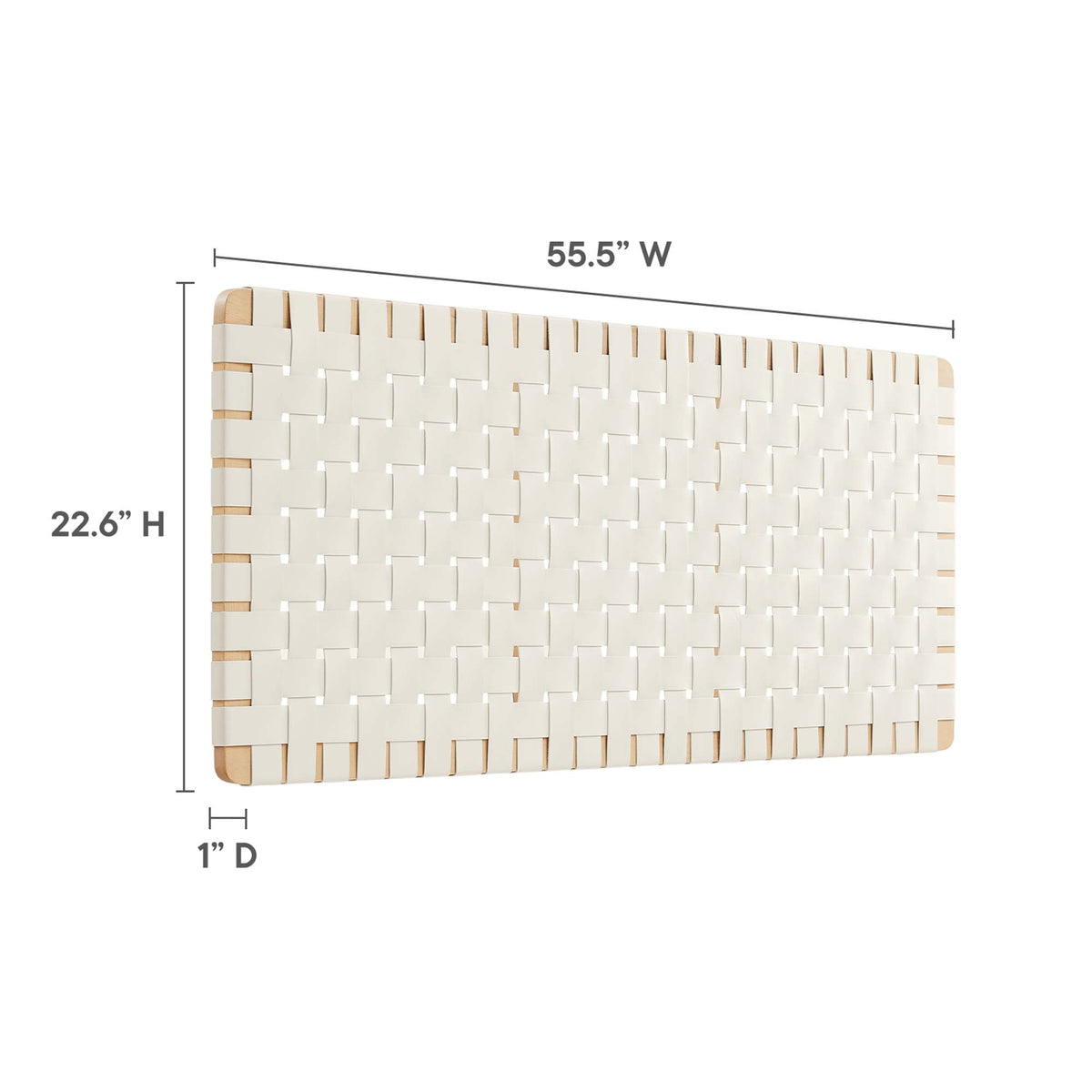Sparta Natural/Beige Weave Vegan Leather Full Headboard - 1x55.5x22.6" - Ornate Home