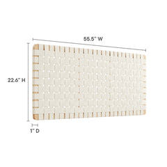 Sparta Natural/Beige Weave Vegan Leather Full Headboard - 1x55.5x22.6" - Ornate Home