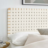 Sparta Natural/Beige Weave Vegan Leather Full Headboard - 1x55.5x22.6" - Ornate Home