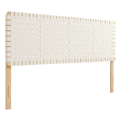 Sparta Natural/Beige Weave Vegan Leather King Headboard - Ornate Home