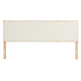 Sparta Natural/Beige Weave Vegan Leather King Headboard - Ornate Home