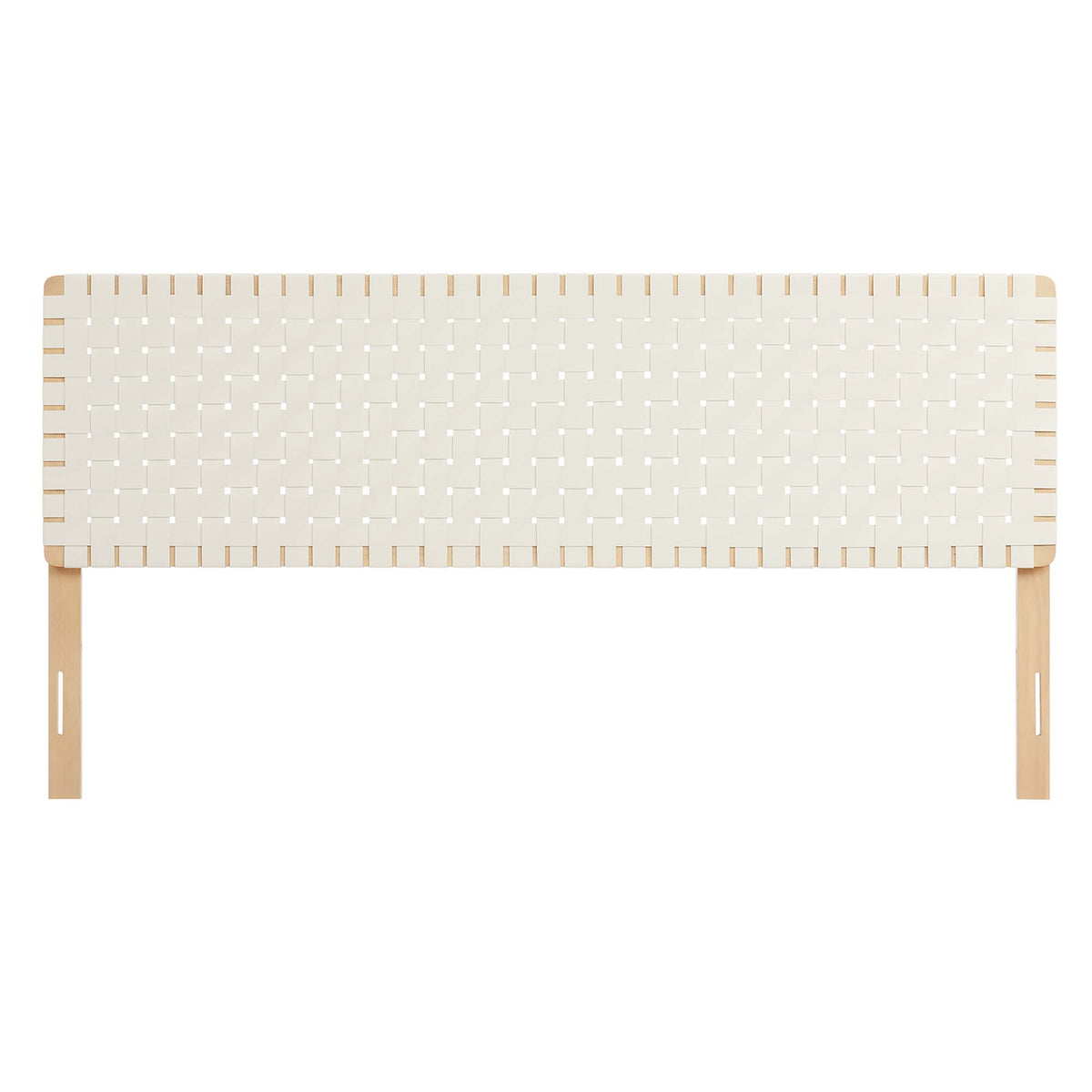 Sparta Natural/Beige Weave Vegan Leather King Headboard - Ornate Home