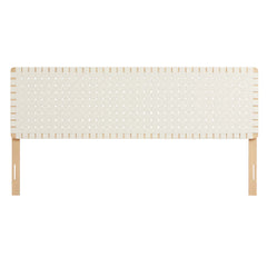 Sparta Natural/Beige Weave Vegan Leather King Headboard - Ornate Home