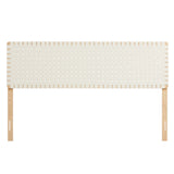 Sparta Natural/Beige Weave Vegan Leather King Headboard - Ornate Home