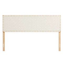 Sparta Natural/Beige Weave Vegan Leather King Headboard - Ornate Home