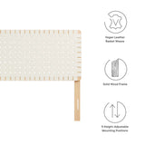 Sparta Natural/Beige Weave Vegan Leather King Headboard - Ornate Home