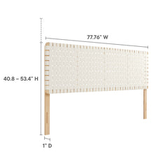 Sparta Natural/Beige Weave Vegan Leather King Headboard - Ornate Home