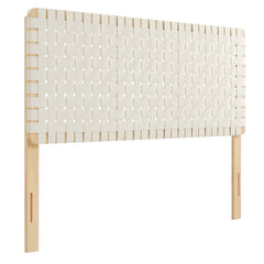 Sparta Natural/Beige Weave Vegan Leather Queen Headboard - Ornate Home