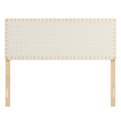 Sparta Natural/Beige Weave Vegan Leather Queen Headboard - Ornate Home