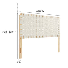 Sparta Natural/Beige Weave Vegan Leather Queen Headboard - Ornate Home