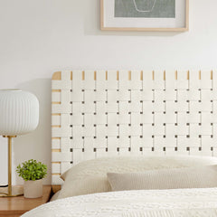 Sparta Natural/Beige Weave Vegan Leather Queen Headboard - Ornate Home