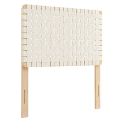 Sparta Natural/Beige Weave Vegan Leather Twin Headboard - Ornate Home