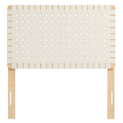 Sparta Natural/Beige Weave Vegan Leather Twin Headboard - Ornate Home