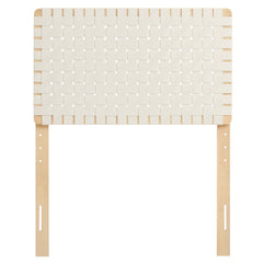 Sparta Natural/Beige Weave Vegan Leather Twin Headboard - Ornate Home
