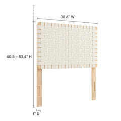 Sparta Natural/Beige Weave Vegan Leather Twin Headboard - Ornate Home
