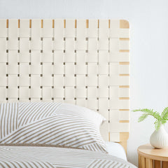 Sparta Natural/Beige Weave Vegan Leather Twin Headboard - Ornate Home