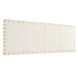 Sparta Natural/Beige Weave Wall-Mount Vegan Leather King Headboard - Ornate Home